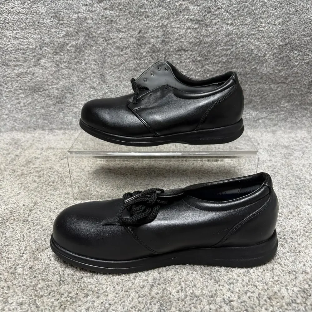 P.W. Minor Simplicity 11053 Shoes Mens 7 D Black Leather Derby Dress Cushioned